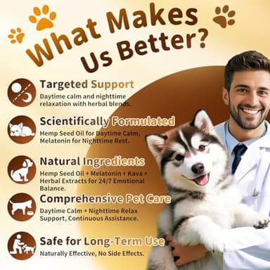 POPPAW Dog Calming & Melatonin Drops, Day & Night Calm Support Set, Anxiety & Stress Support Calming Treat, Enhance Calmness & Sleep for Separation, Travel, Fireworks & Thunder, Bacon Flavor, 2 FL.Oz - Image 4