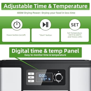 Food Dehydrator Machine Dryer for Jerky: Stainless Steel Dehydrater for Fruit Herb - Digital Food Drier for Meat Beef Dehydration - Image 5