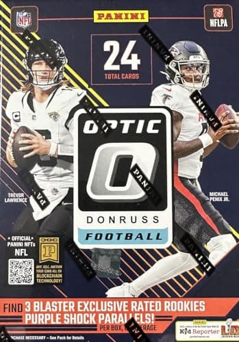 2024 Donruss OPTIC Football Series Blaster Box with 3 EXCLUSIVE Rated Rookies Purple Shock Cards and Chance for Jayden Daniels Rookies, Ultra Rare Downtown Inserts, Autographs and Memorabilia Cards