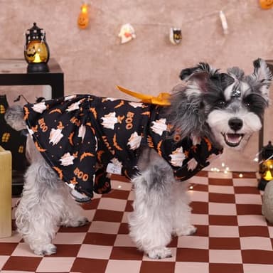 CuteBone Turtleneck Dog Velvet Dress Halloween Puppy Skirt Costume Pet Clothes Cat Apparel with Bow Hair Rope for Small Dogs CVD17M - Image 8
