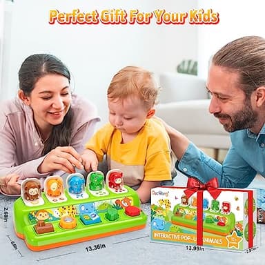 Duchong Pop Up Toys for 1 Year Old Boy Girls, Interactive Cause and Effect Learning Toys with Music & Light for Baby 6 7 8 9 10 11 12 Months, Christmas Birthday 1st Gifts for Toddlers - Image 6