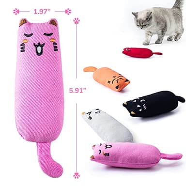 Legendog 5Pcs Bite Resistant Catnip Toy for Cats,Catnip Filled Cartoon Mice Cat Teething Chew Toy - Image 7