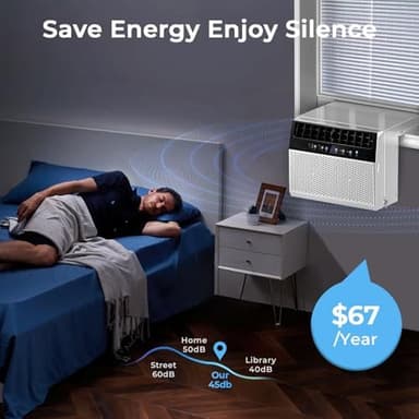 U-Shaped Window Air Conditioner, 12000BTU Window AC Units Cools up to 550 Sq. Ft, 6 Modes, Saddle Window AC Unit with Full Window View, Energy Saving, Installation Kit Included, CEER 10.5 - Image 6