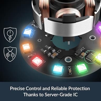 ARCTIC P14 Pro A-RGB - 3 Pack - Powerful Premium Fan, 140 mm PWM Fan with Y-Cable Splitte, 400-2500 RPM, 0 RPM <5% PWM, 5V Digital RGB, Fluid Dynamic Bearing, 4-Pin - Black - Image 6