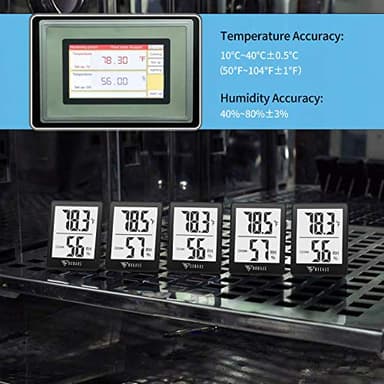 DOQAUS Digital Hygrometer Indoor Thermometer Humidity Meter Room Thermometer with 5s Fast Refresh Accurate Temperature Humidity Monitor for Home, Bedroom, Baby Room, Office, Greenhouse, Cellar (Black) - Image 8