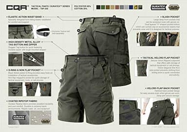 CQR Men's Quick Dry Stretch Hiking Cargo Shorts, Lightweight Water Resistant Tactical Casual, Golf & Outdoor with Pockets, Ripstop Tundra, 42 - Image 4