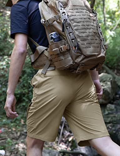 Shallowlulu Mens Cargo Hiking Shorts Water Resistant Quick Dry Lightweight Breathable Tactical Shorts with Nylon Belt(Mud 34W/8L) - Image 4