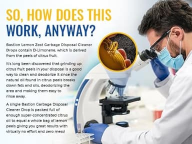 Bastion Garbage Disposal Cleaner and Deodorizer Drops- [[50-Count]] Lemon Zest Scented Kitchen Sink Freshener Pods & Drain Odor Eliminator Disposer Care Balls - Image 7