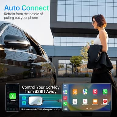 Wireless CarPlay Adapter for Apple iPhone, Converts Factory Wired CarPlay to Wireless CarPlay 2024 Upgrade Plug & Play Auto Connect Fast Easy Use for Cars from 2017 & iPhone iOS 10+ Matte Black - Image 9