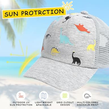 Hpegny Toddler Baseball hat Baby Cap Sun hat Printed Dinosaur Motif Kids Boys Girls Age 1t-2t - Image 2
