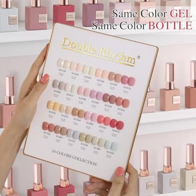 Double Rhythm 28Pcs 0.5Oz Gel Nail Polish Set Same Color Same Bottle Soak Off Gel Polish Kit Nail Art Manicure Salon DIY at Home for Women (Nude Pink Collection-T24-3) - Image 3