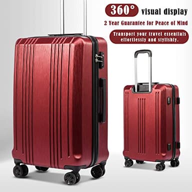 Coolife Luggage Expandable Suitcase PC+ABS 3 Piece Set with TSA Lock Spinner - Image 2