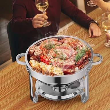 Anycoo 5.5QT Chafing Dishes for Buffet 4 Pack, Stainless Steel Chafing Dish Buffet Set, Buffet Servers and Warmers with Lid for Wedding Parties Outdoor BBQ Spring Summer Picnic - Image 2