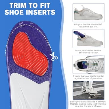 Premium Arch Support Orthotics for Plantar Fasciitis Relieve - Max Cushion Insoles with Heel Shock Absorption, Shoe Insoles for Flat Feet, All Day Comfort for Work Boots & Standing Jobs (Men & Women) - Image 7
