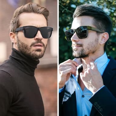 GEGURI Polarized Sunglasses Fit Over Glasses for Men Women, Oversized Square Sun Glasses UV400 Protection Shades - Image 4