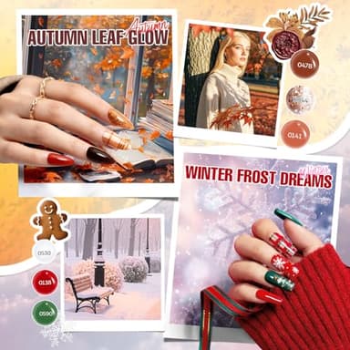 MEFA 60 Pcs Gel Nail Polish Kit with U V Light, 32 Colors All Seasons Nude Gel Nail Polish Set with Base and Matte/Glossy Glitter Top Coat Nail Art DIY Decorations Manicure Tools Gifts for Women - Image 4