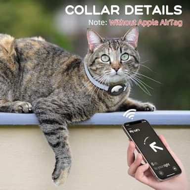 AirTag Cat Collars, Stretchy Collar with Apple AirTag Holder and Bell, Breakaway Ultra Design Elastic GPS Tracking Collars for Cats and Puppies, (7.5-12.5 Inch), Blue - Image 4