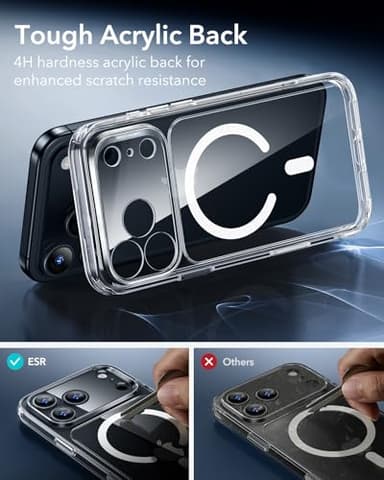 ESR for iPhone 17 Pro Max Case, Camera Control, Compatible with MagSafe, Shockproof Military-Grade Protection, Magnetic Phone Case for iPhone 17 Pro Max, Classic Hybrid Case, Clear - Image 6