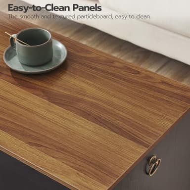 HOOBRO Storage Bench, 39.3" Retro Wooden Storage Chest, Wooden Storage Trunk, Toy Chest with Lift Top, Multifunctional Entryway Organizer, for Entryway, Living Room, Black and Walnut BH141CW01 - Image 8