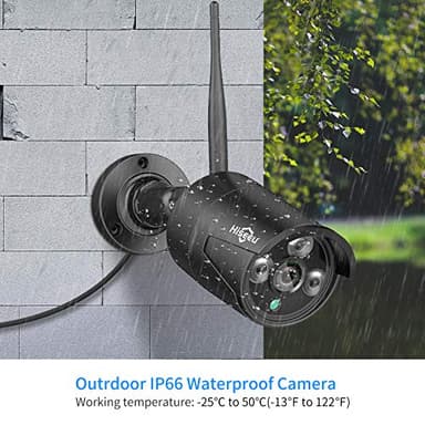 Hiseeu [16CH Expandable, 5MP] 2.4G/5G Wireless Pro Security Camera System, 10.1" LCD 8MP Monitor, 4Pcs 5MP Outdoor Indoor Cameras, One-Way Audio, Plug & Play, Waterproof, Motion Detection, 1TB HDD - Image 5