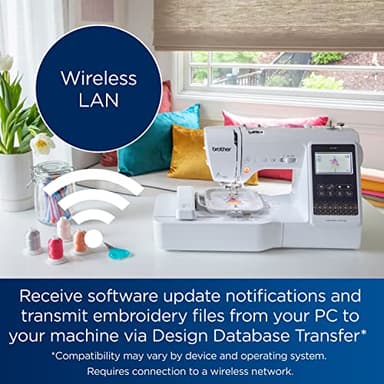 Brother SE700 Sewing and Embroidery Machine, Wireless LAN Connected, 135 Built-in Designs, 103 Built-in Stitches, Computerized, 4" x 4" Hoop Area, 3.7" Touchscreen Display, 8 Included Feet, White - Image 7