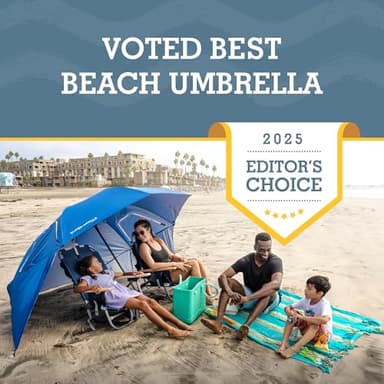 Sport-Brella Super-Brella SPF 50+ Sun and Rain Canopy Umbrella for Camping, Beach and Sports Events (8-Foot, Blue) - Image 2