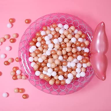 GOGOSO Ball Pit Balls for Toddler, Baby Plastic Playballs Kids Soft Pastel Pelotas Non-Toxic BPA-Free,Beige+Gold+White,100 Balls - Image 6