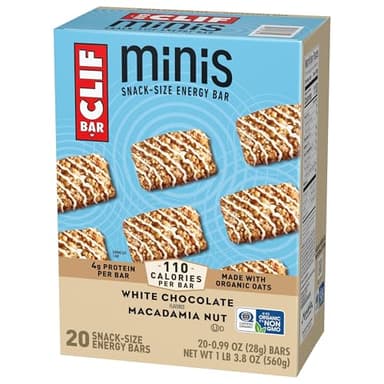 CLIF BAR Minis - White Chocolate Macadamia Nut Flavor - Made with Organic Oats - 4g Protein - Non-GMO - Plant Based - Snack-Size Energy Bars - 0.99 oz. (20 Pack) - Image 11