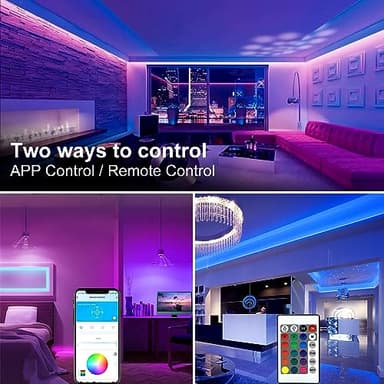 DAYBETTER LED Strip Lights 130ft Lights Strip for Bedroom, Desk, Indoor Room Bedroom Brithday Gifts RGB Decor with Remote and 24V Power Supply - Image 5