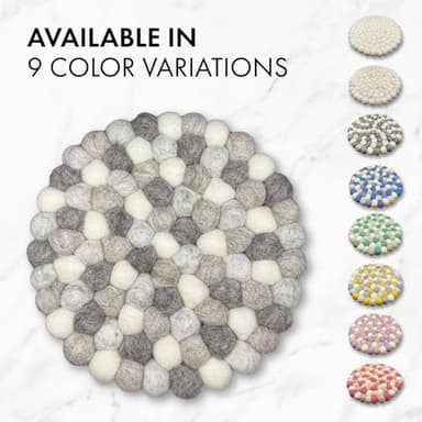 Set of 4-100% Wool Coasters for Drinks. Premium Quality, Heat Resistant, Table Protector | Handcrafted in Nepal | 10cm / 4in (Neutral) - Image 6