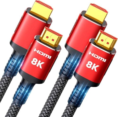 Snowkids 10K 8K HDMI 2.1 Cable 10FT 2-Pack, 48Gbps Ultra High Speed HDMI Braided Cord, Support 8K@60Hz 4K@120Hz, HDCP 2.2&2.3,eARC,Dynamic HDR,Compatible with TV/HDTV/PS-5 - Image 1