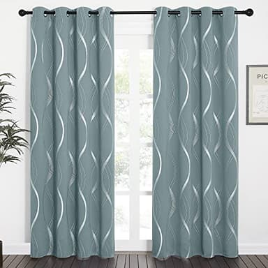 NICETOWN Room Darkening Curtains for Living Room, Stormy Sea, 2 PCs, 52 inch by 84 inch, Easy Care Solid Thermal Insulated Grommet Room Darkening Curtains/Panels/Drapes for Bedroom Decoration - Image 2
