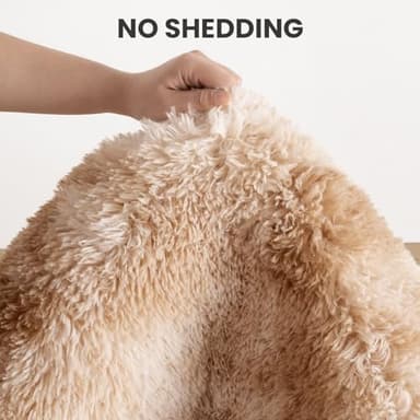 Terrug Fluffy Area Rug for Bedroom, Tie-Dyed Beige 3x5 Ft Throw Rug for Living Room Kids Room, Ultra-Soft Plush Washable Carpet with Non-Slip Rubber Backing, Cozy Floor Decoration - Image 7