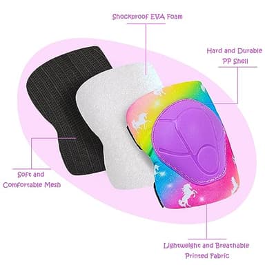 Knee Pads for Kids Adjustable Protective Gear Set with Mesh Bag Knee Pads and Elbow Pads Wrist Guard for Girls Kids Roller Skates Cycling Skateboard Scooter, 3-8 Years - Image 4