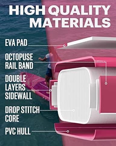 Skatinger 11'6×35" Super Wide Inflatable Paddle Board, Ultra Stable Stand Up Paddleboards for 450lb/3 People/Family/Big Size w/Shoulder Strap, 100L Backpack, All-Round Sup Board, US Fin - Image 6