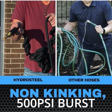 HYDROSTEEL 100 Ft Metal Garden Hose with Sprayer Nozzle, Indestructible 3-Layer Stainless Steel Heavy Duty Water Hose 100 Ft x 5/8 in. Kink Free Design Will Not Kink, Flexible, NON Expandable, 500 PSI - Image 4