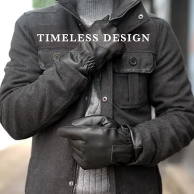 isotoner Men's Water Repellent Lined Genuine Leather Touchscreen Gloves - Image 3