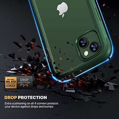 Diaclara Designed for iPhone 13 Case, Full Body Rugged Case with Built-in Touch Sensitive Anti-Scratch Screen Protector, Soft TPU Bumper Case for iPhone 13 6.1" (Green) - Image 4