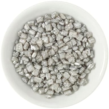 DecoPac Shimmer Rocks, Silver Sugar Candy Decorations For Cakes, Toppings, and Cupcakes | Metallic | Crystal Sprinkles | 1lb Pack - Image 2