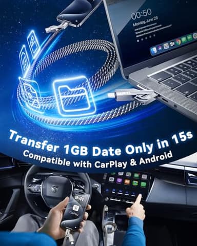 [One is Enough] 4-in-1 Compatible with USB C to Lightning Cable, 100W High-Speed Charging & Fast Data Transfer,CarPlay & Android Auto Support Multi Charger Cord Combo for iPhone/Samsung/iPad,5FT - Image 5