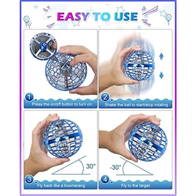 Cosmic Fly Ball 2025 Flying Orb Ball with Lights,UFO Hand Operated Mini Drone for Kid,Galactic Fidget Spinner Boomerang Hover Balls,Christmas Birthday Gifts Toy for 6 7 8 9 10+ Year Old Boy Girl Teens - Image 3