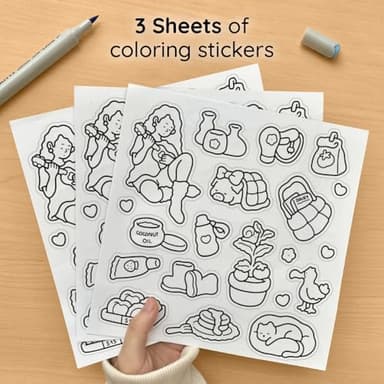 Girl Moments Vol. 2 - Coloring Book (Spiral Bound) & Sticker Set for Adults & Teens - Image 6