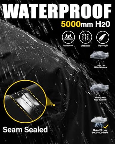 iCreek Women's Rain Pants Waterproof Hiking Pants Windproof Lightweight Over Pants Work Rain Outdoor for Golf, Fishing (Black, Small/27 Inseam) - Image 5