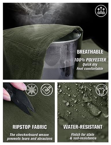 KFUBUO Men's Lightweight Ripstop Stretch Tactical Pants, Water Resistant Work Cargo Pants for Outdoor Relaxed Fit Green - Image 5