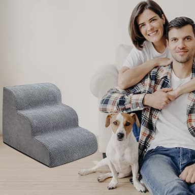 Chic Threads Dog Stairs for Small Dogs, 3-Step Dog Stairs for High Beds and Couch, Pet Steps for Small Dogs and Cats，Non-Slip Stable Indoor Dog Steps - Image 6