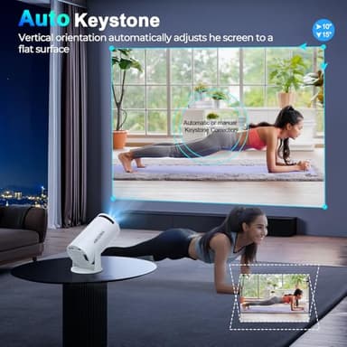 Portable 4K Mini Projector with WiFi and Wireless Bluetooth, Smart Proyector with Android 11, Projector with apps built in, 270° Rotatable, Auto Keystone,35"-130" Screen,Projector 4K Ultra HD - Image 4