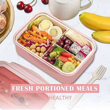 LOVINA Bento Boxes for Adults - 1100 ML Bento Lunch Box For Kids Childrens With Spoon & Fork - Durable for On-the-Go Meal, BPA-Free and Food-Safe Materials - Image 6
