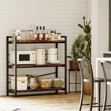 Book Shelf, 3 Tier Bookshelf 31.49" Width, Book Shelf Storage and Organization, Wooden and Metal Industrial Bookcase, Large Book Shelves for Home Living Room Bedroom Office Storage(Vintage) - Image 6