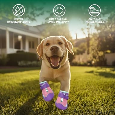 AOKOWN Dog Shoes for Large Dogs, Anti-Slip Dog Boots for Winter Snow, Hot Pavement, Dog Booties & Paw Protectors for Hardwood Floors Size 8 - Image 5