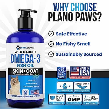 Omega 3 Fish Oil for Cats - Better Than Salmon Oil - Kitten & Cat Vitamins and Supplements - Cat Dandruff Treatment - Liquid Fish Oil for Pets - Shedding Support - Cat Health Supplies for All Ages - Image 3